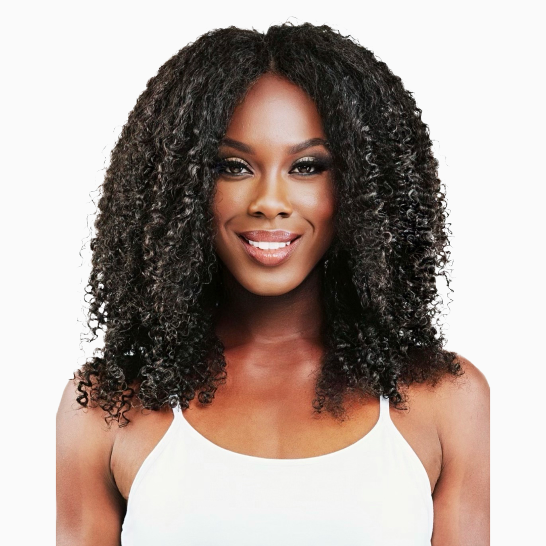 Nicole - 4a - Virgin Burmese  Hair - Kinky Curly - InVisiRoot® Thin-Part™️Wig
