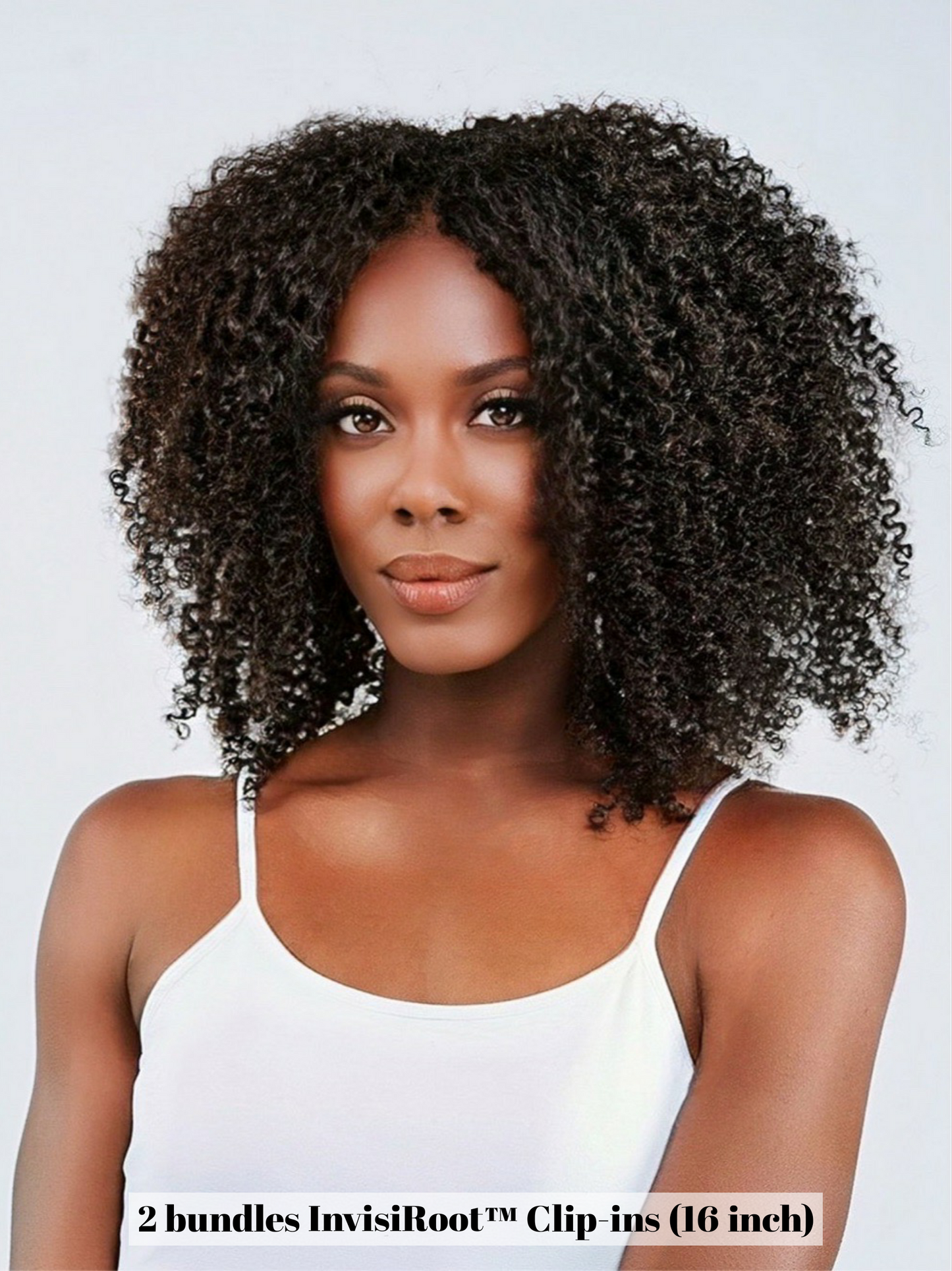 Upgrade from competitor's Follicle Fusion™ Clip-ins to our Patented InVisiRoot® Clip-ins. Experience True Undetectable Results: This is Nicole Burmese 4A Kinky Curly texture  InVisiRoot® Clip-ins