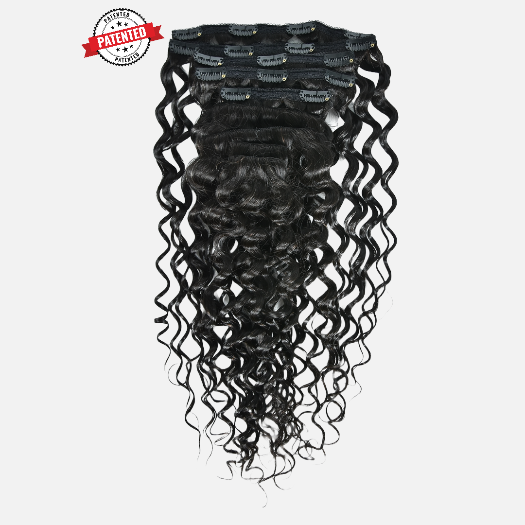Upgrade from competitor's Follicle Fusion™ Clip-ins to our Patented InVisiRoot® Clip-ins. Experience True Undetectable Results: This is Dominique Cambodian Deep Body Wavy texture InVisiRoot® Clip-ins