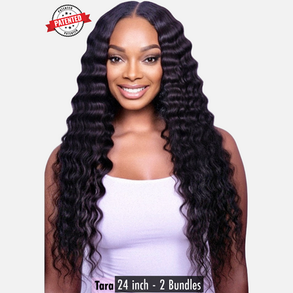 2 Clip-in Bundle: Tara - Cambodian Wavy - InVisiRoot® Clip-in