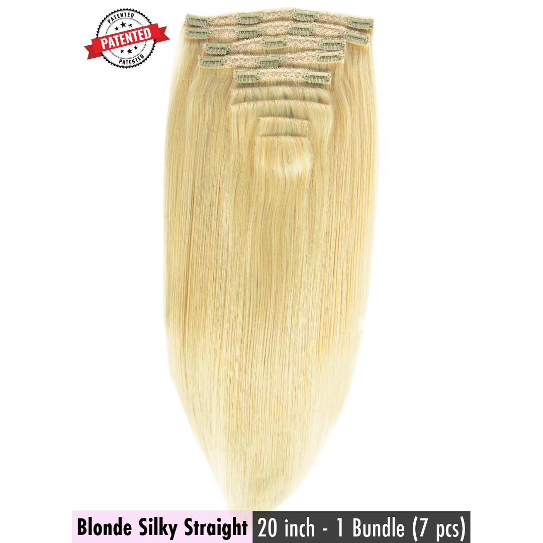 Blonde Cambodian Silky Straight - InVisiRoot® Clip-ins (AKA TrueRoot™ Clip-ins)