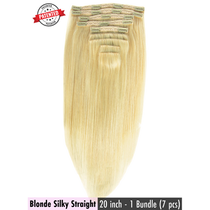 Blonde Cambodian Silky Straight - InVisiRoot® Clip-ins (AKA TrueRoot™ Clip-ins)
