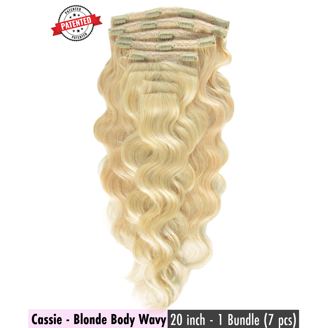 Cassie - Blonde Cambodian Body Wavy - InVisiRoot® Clip-ins (AKA TrueRoot™ Clip-ins)