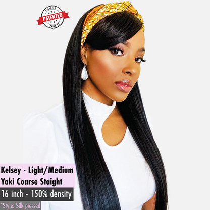 Kelsey - Virgin Cambodian Hair - Light/Medium Yaki Coarse - InVisiRoot® Thin-Part Wig™️