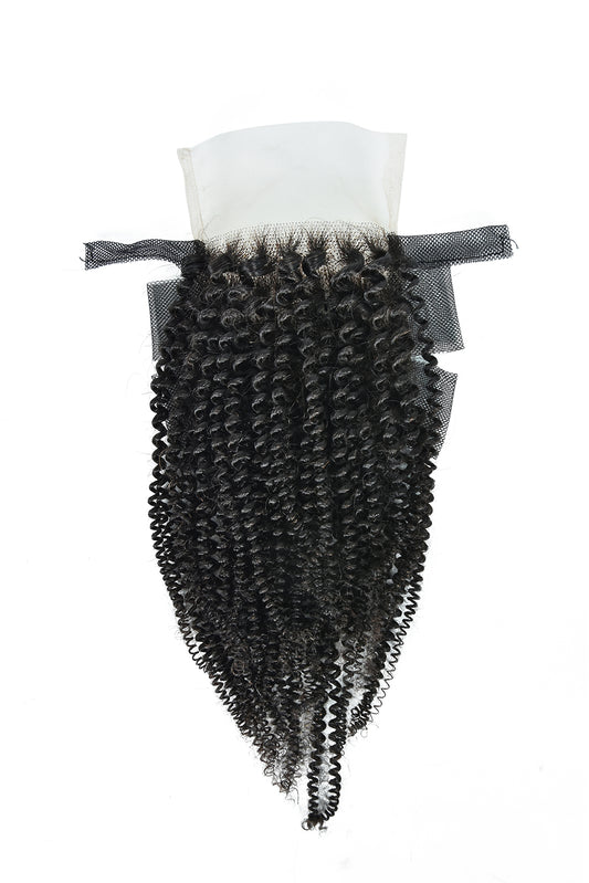 Jennifer 4c Kinky Coily - Virgin Burmese Hair - Patented Lace Closure